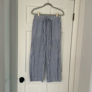 Alex Mill Blue and White Seersucker Wide Leg Ankle Length Pant